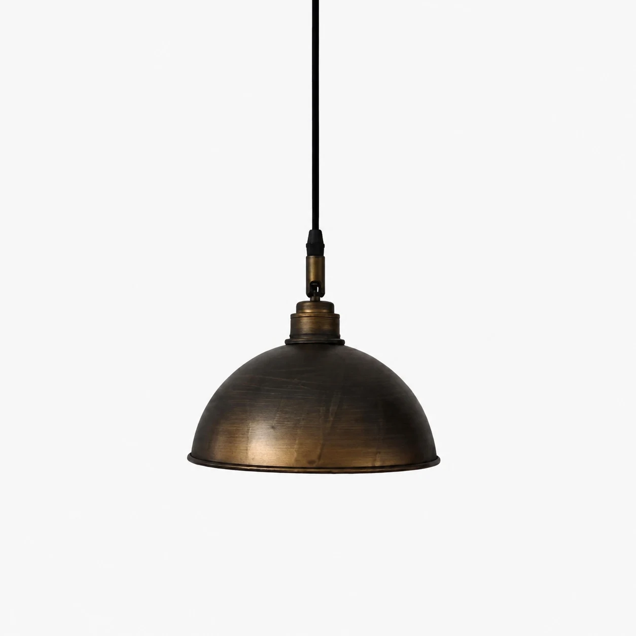 Antique brass dome pendant lamp