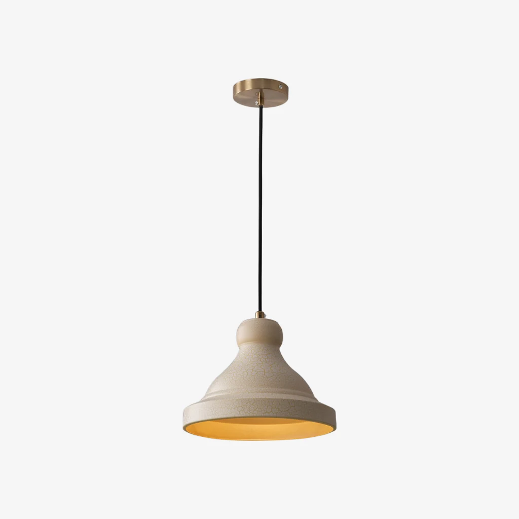 Beige metal dome pendant lamp product view