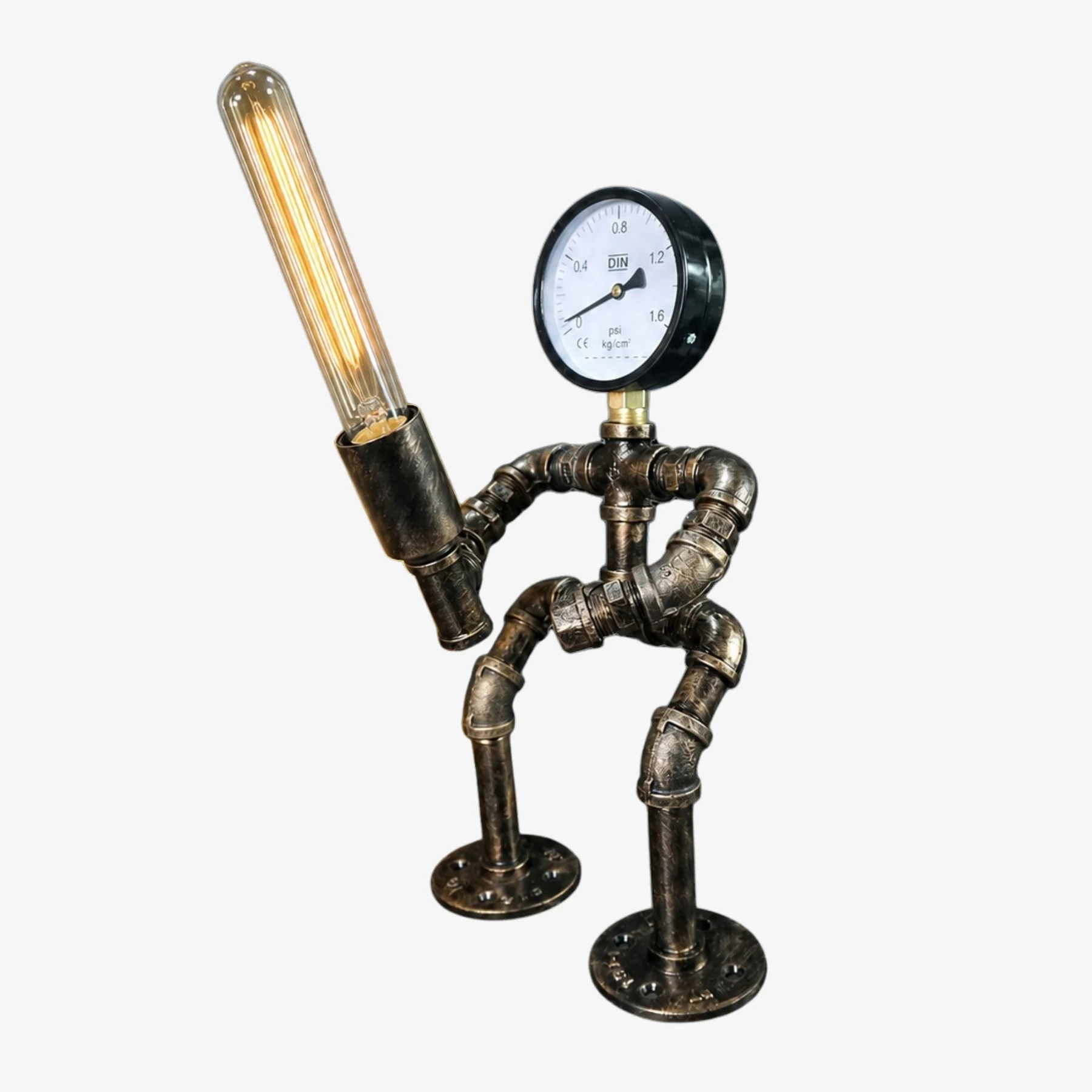Das retro industrial pipe table lamp