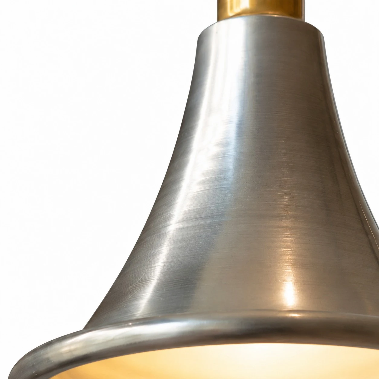 Brushed iron cone shade detail