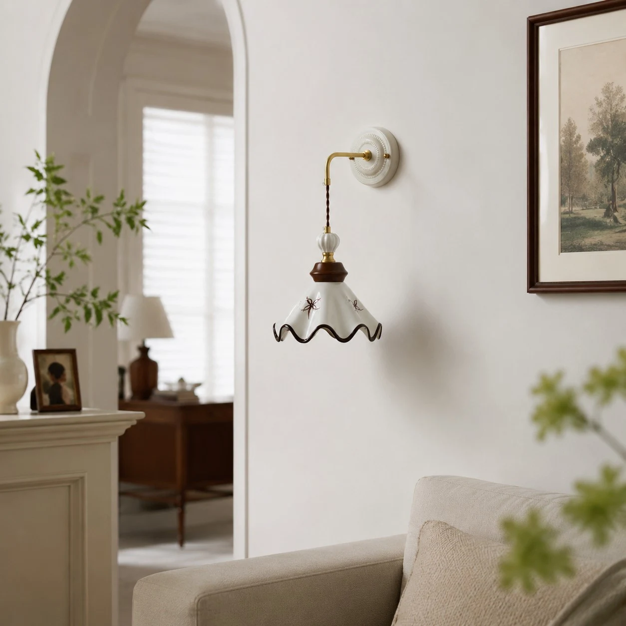 hallway wall lamp scene