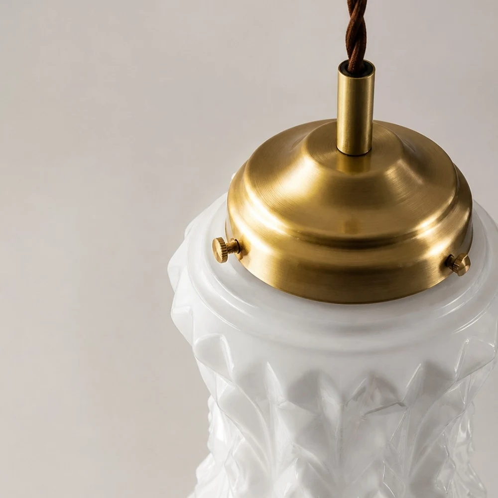 Pendant cap and shade connection detail