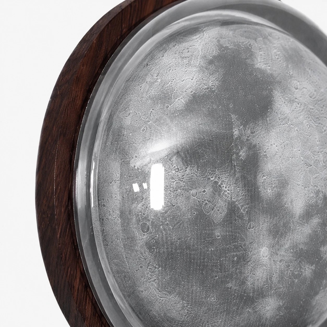 walnut moon wall light installation scene