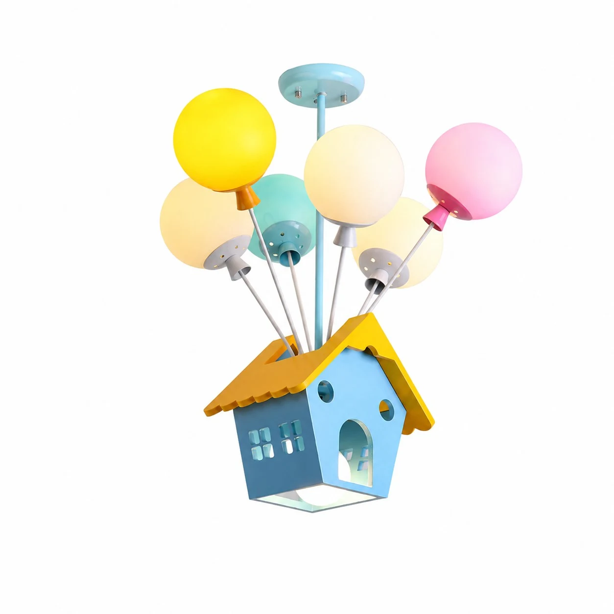 Colorful Balloon House LED Pendant Light for Kids Rooms