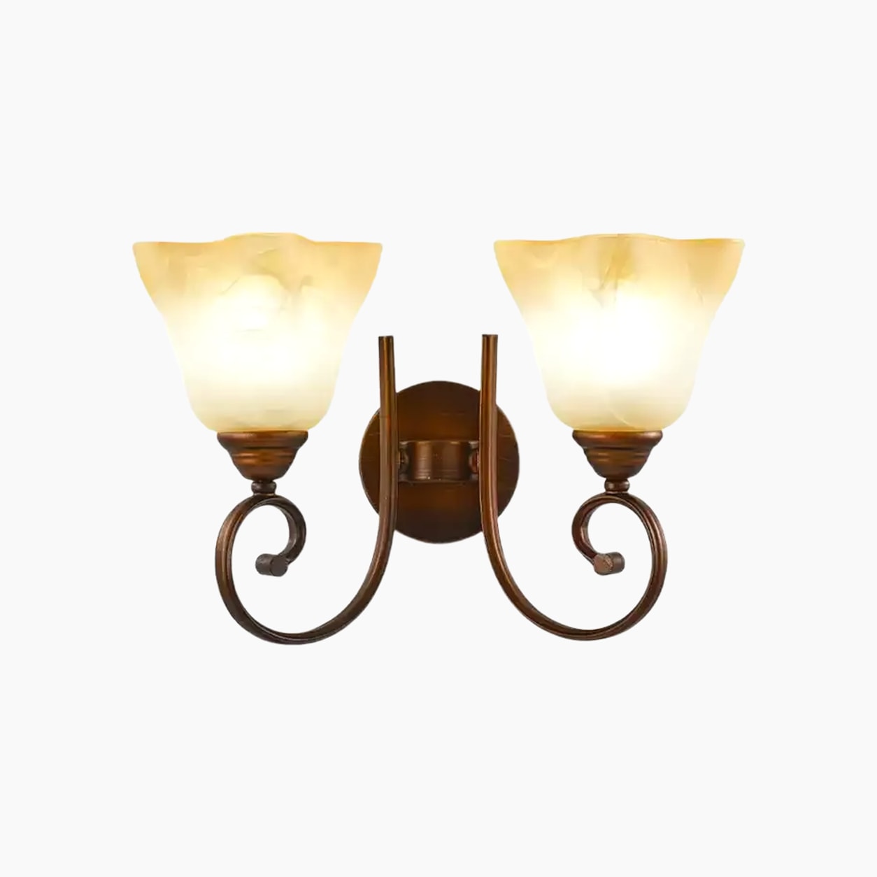 2-Light frosted glass wall sconce