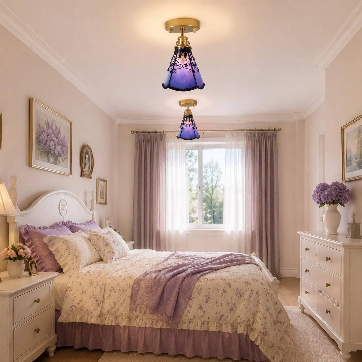 bedroom warm ambient lighting scene