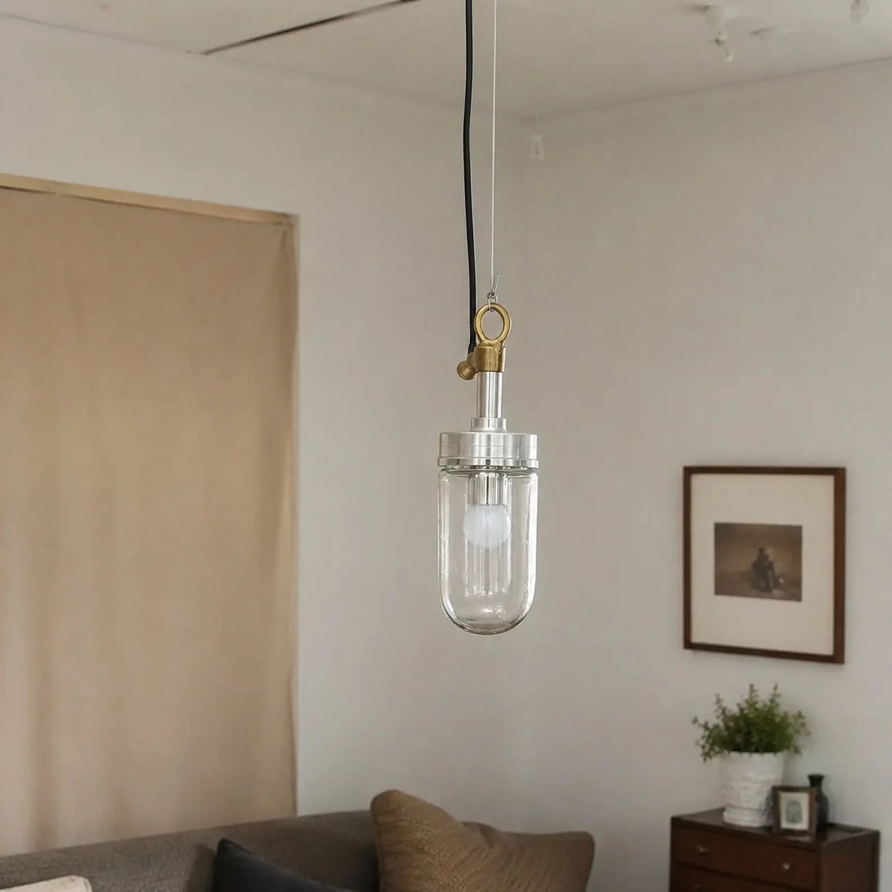 Modern clear glass pendant lamp image 2