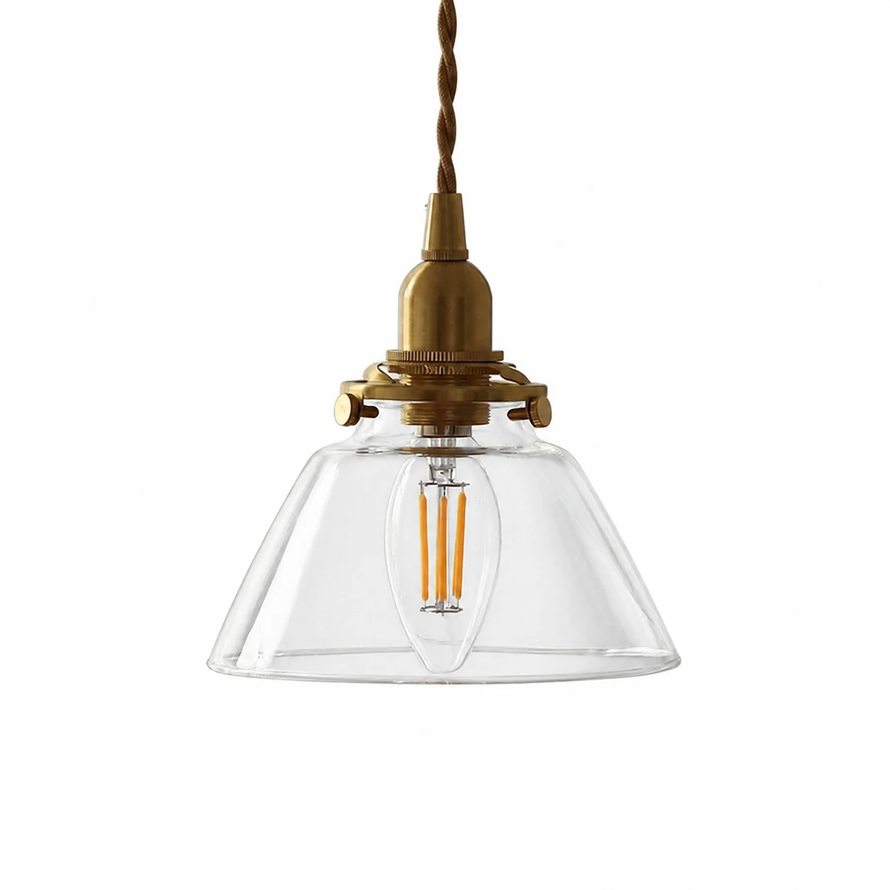 Abat-jour en verre lisse transparent pour la suspension Aurelia
