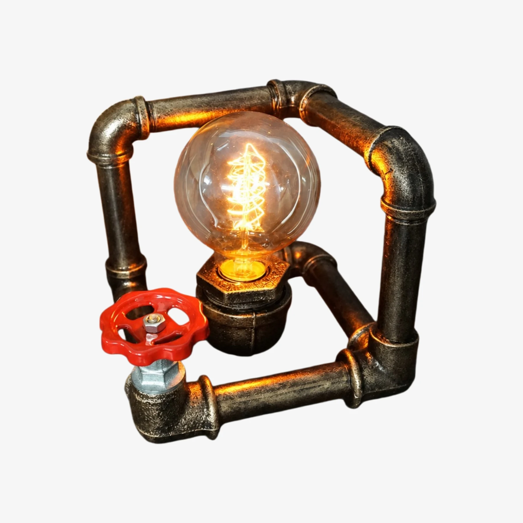 Ode retro industrial pipe table lamp