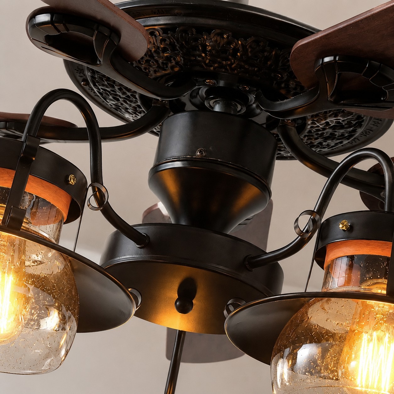 Black motor frame and light arm detail