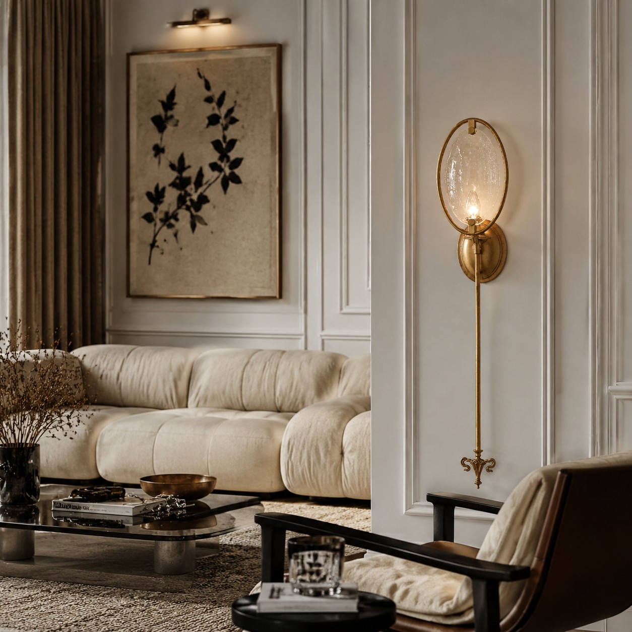 Oval Glass Wall Sconce With Pull Chain