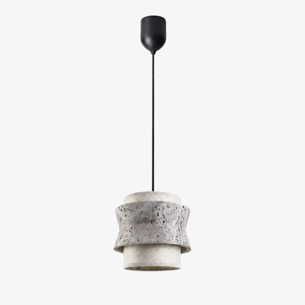 Style B gray travertine stone pendant light with one head