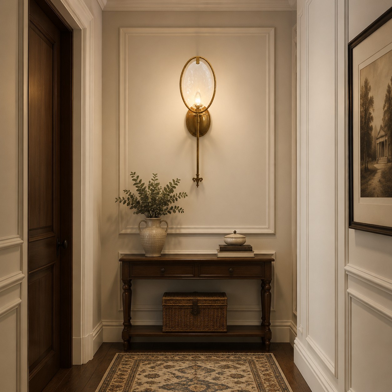 Oval Glass Wall Sconce With Pull Chain