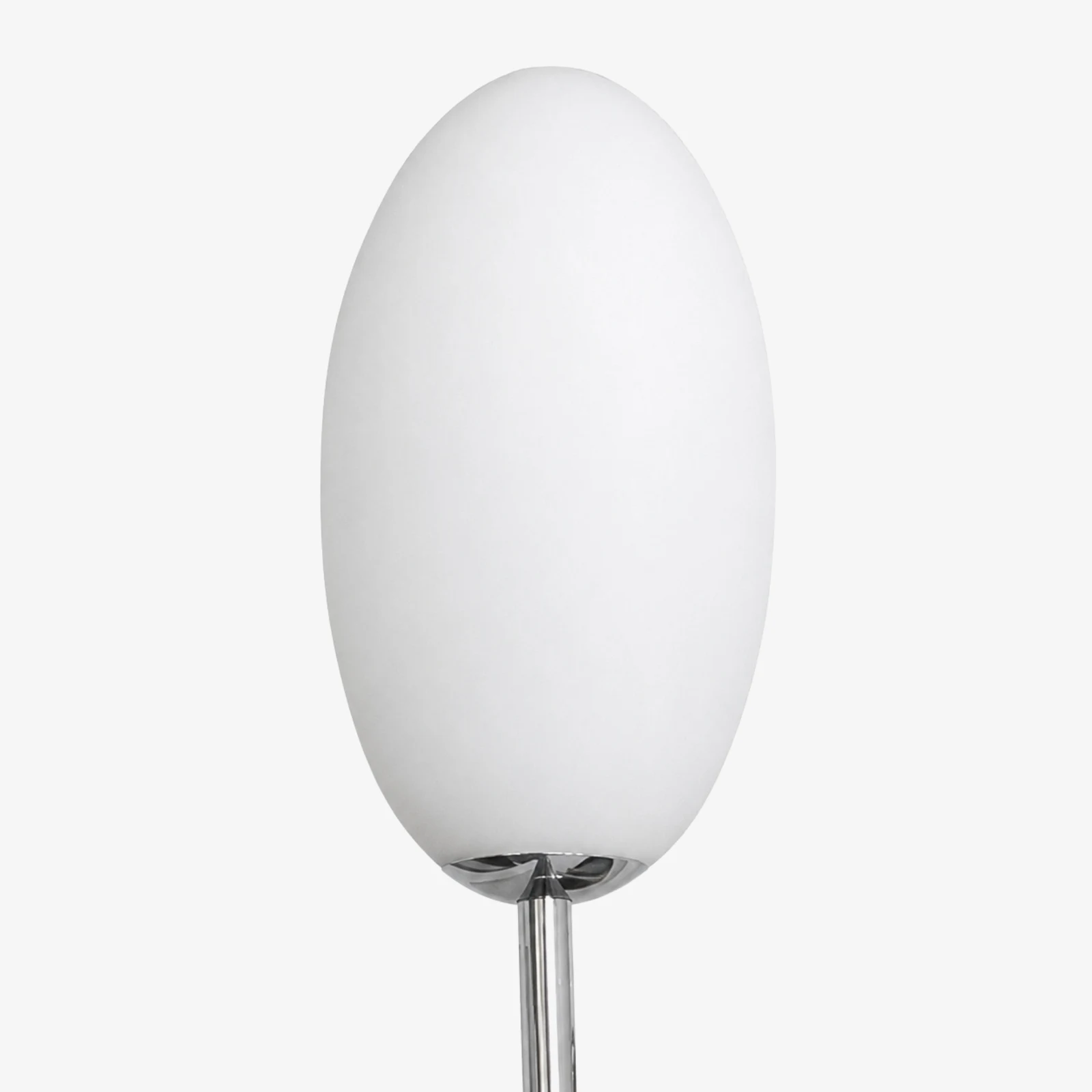 Oval milk glass shade close detail
