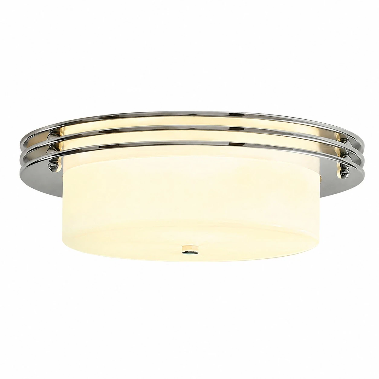 Zenthoris chrome and milky white 40 cm flush mount ceiling fixture