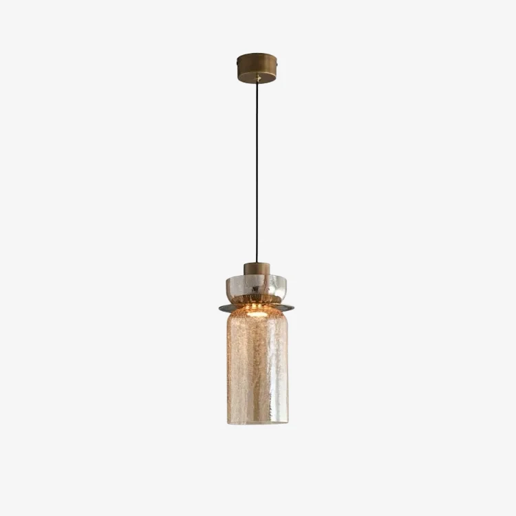 Style B amber brass pendant light
