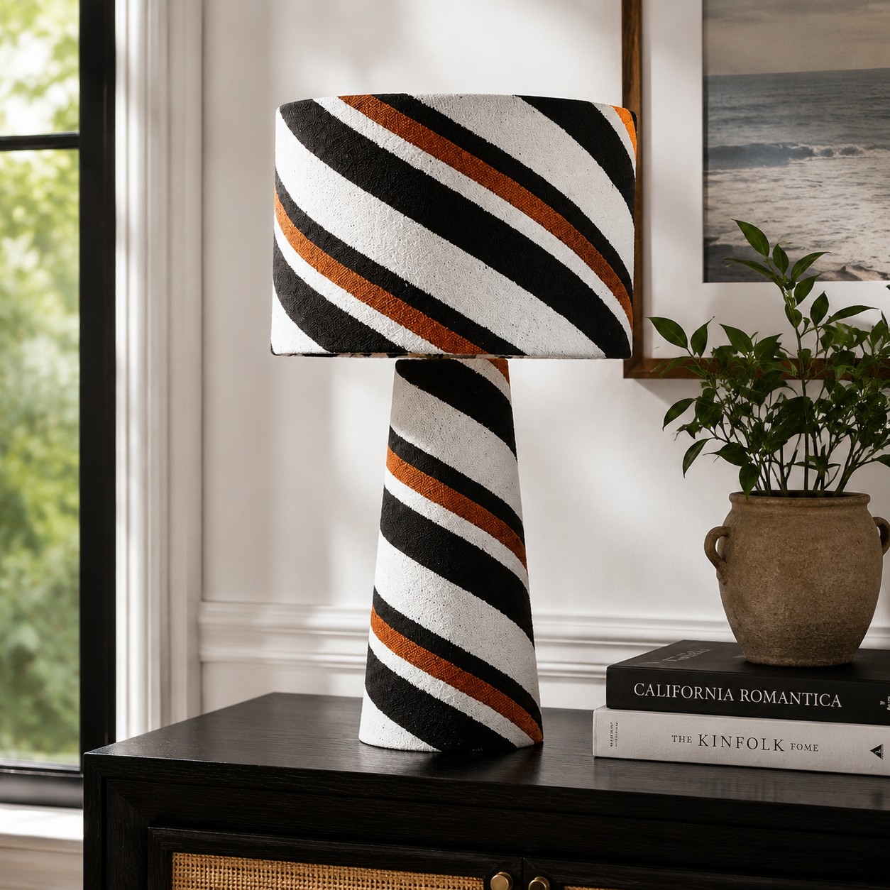 Striped Fabric Pendant Lamp