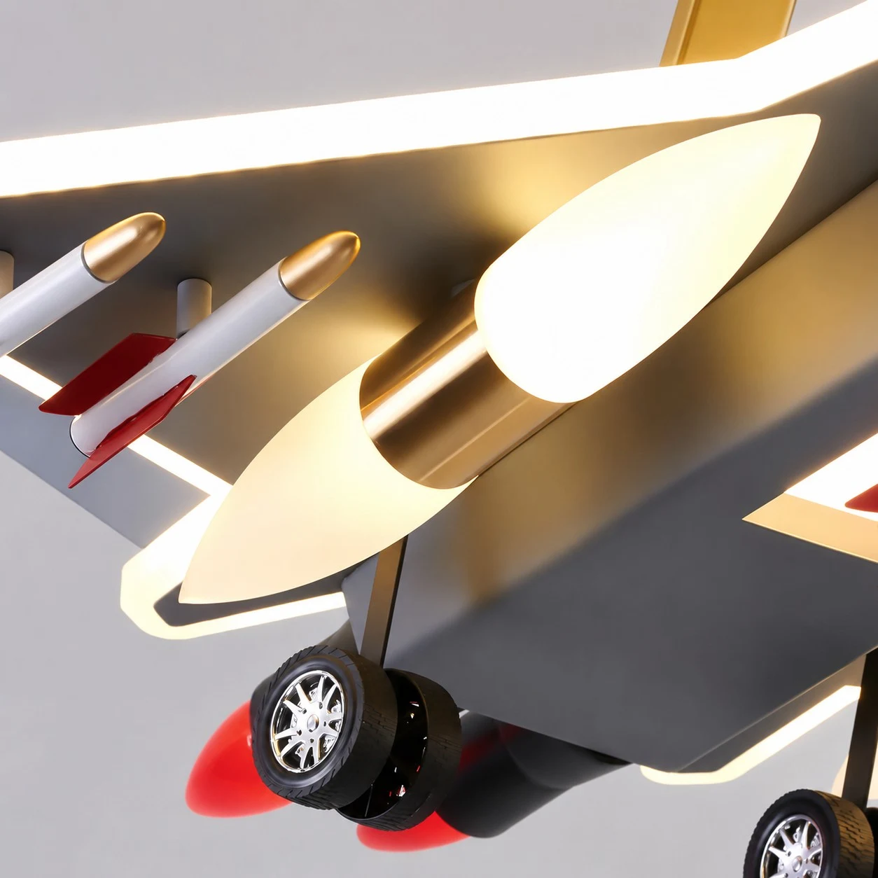 Wing and acrylic light detail close view