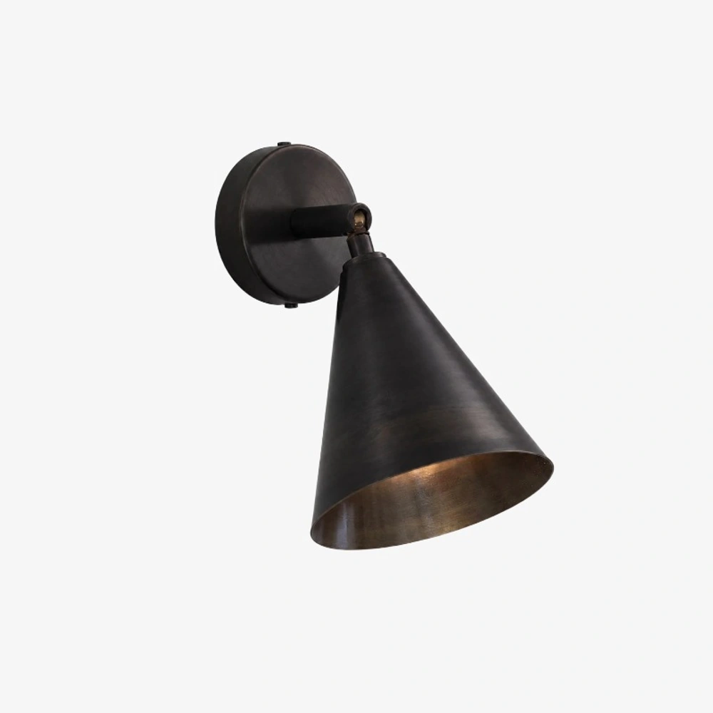 Matte Black Brass wall light finish