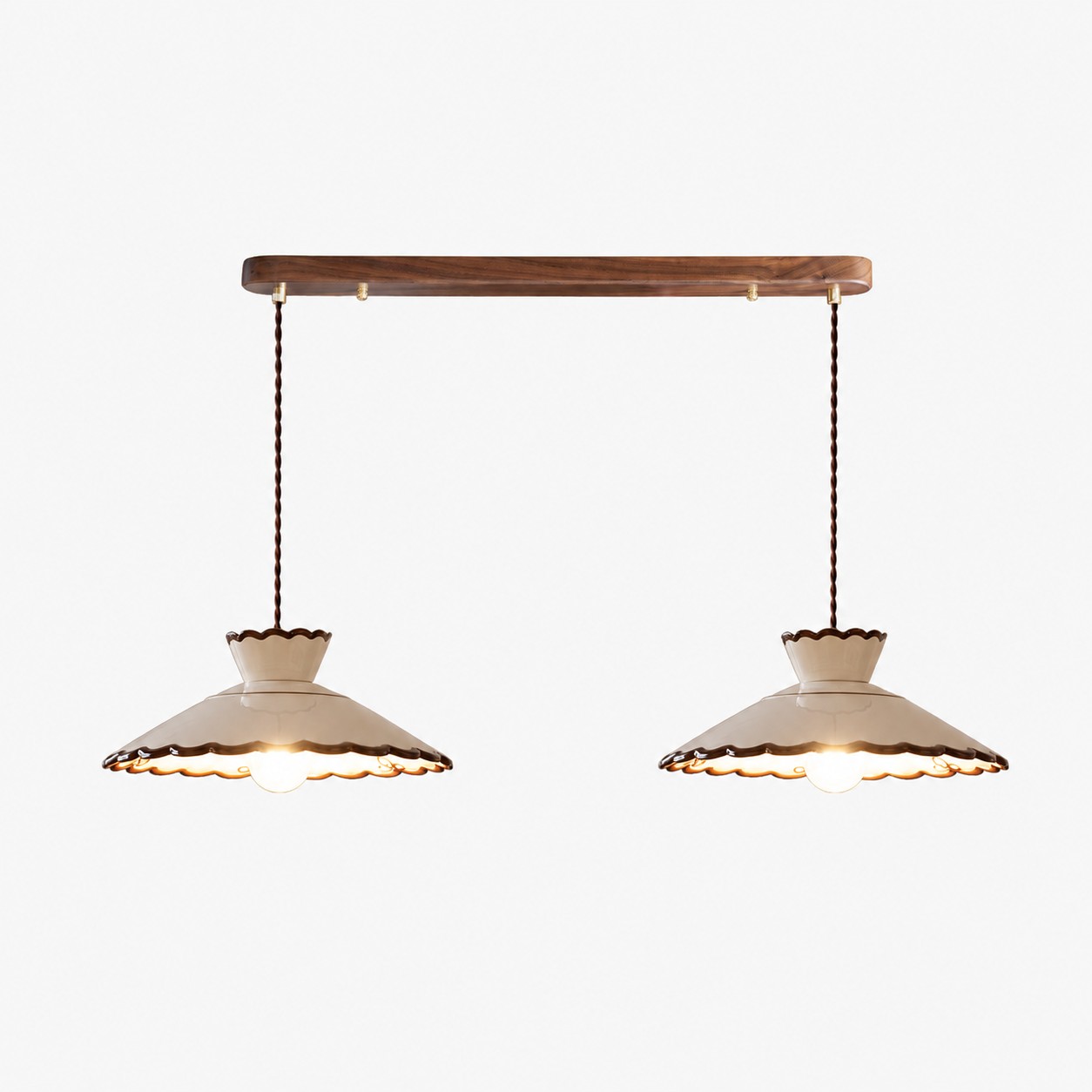 French Vintage Scalloped Ceramic Pendant Light 4