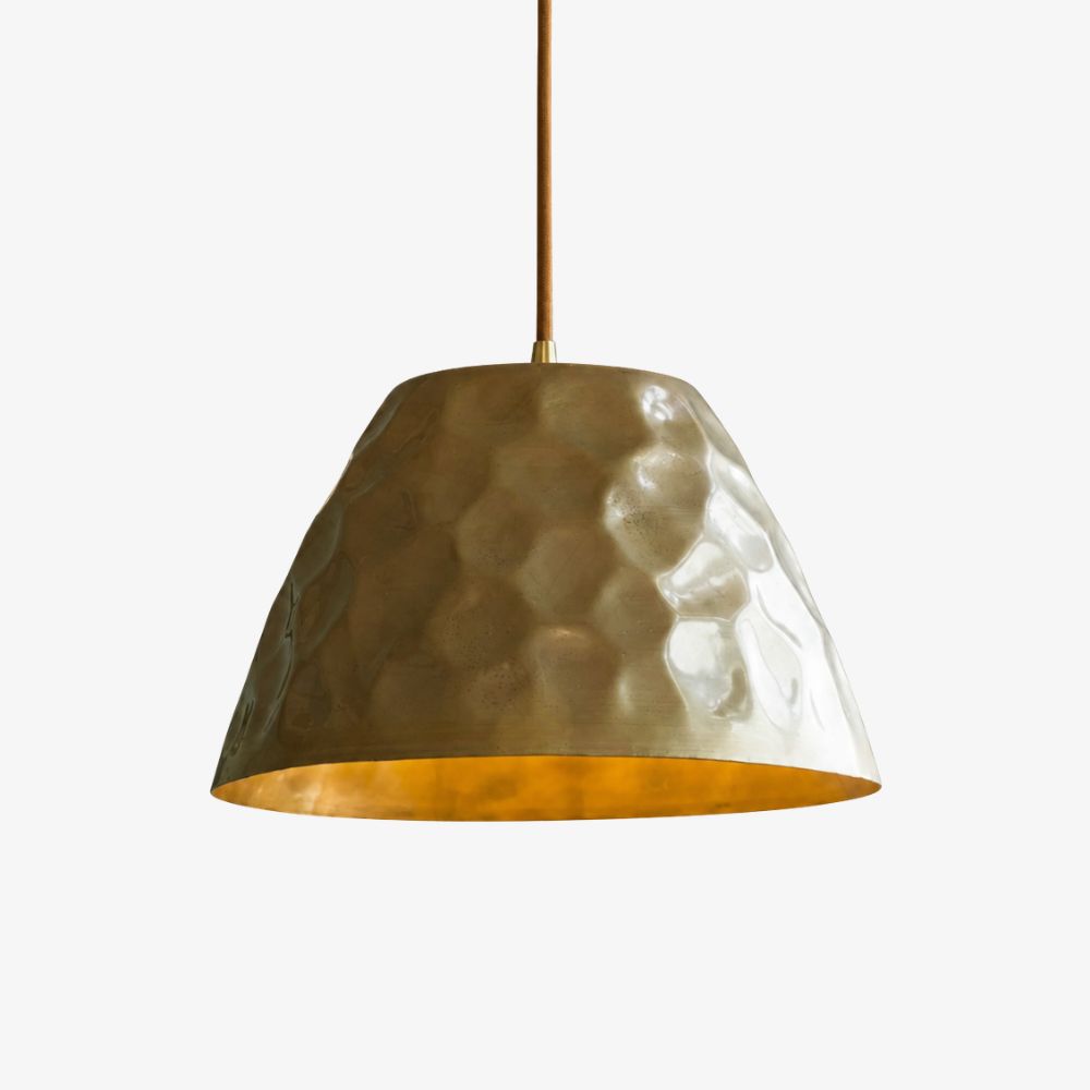 American Metal Lamps hammered brass pendant light in 10.2 inch size