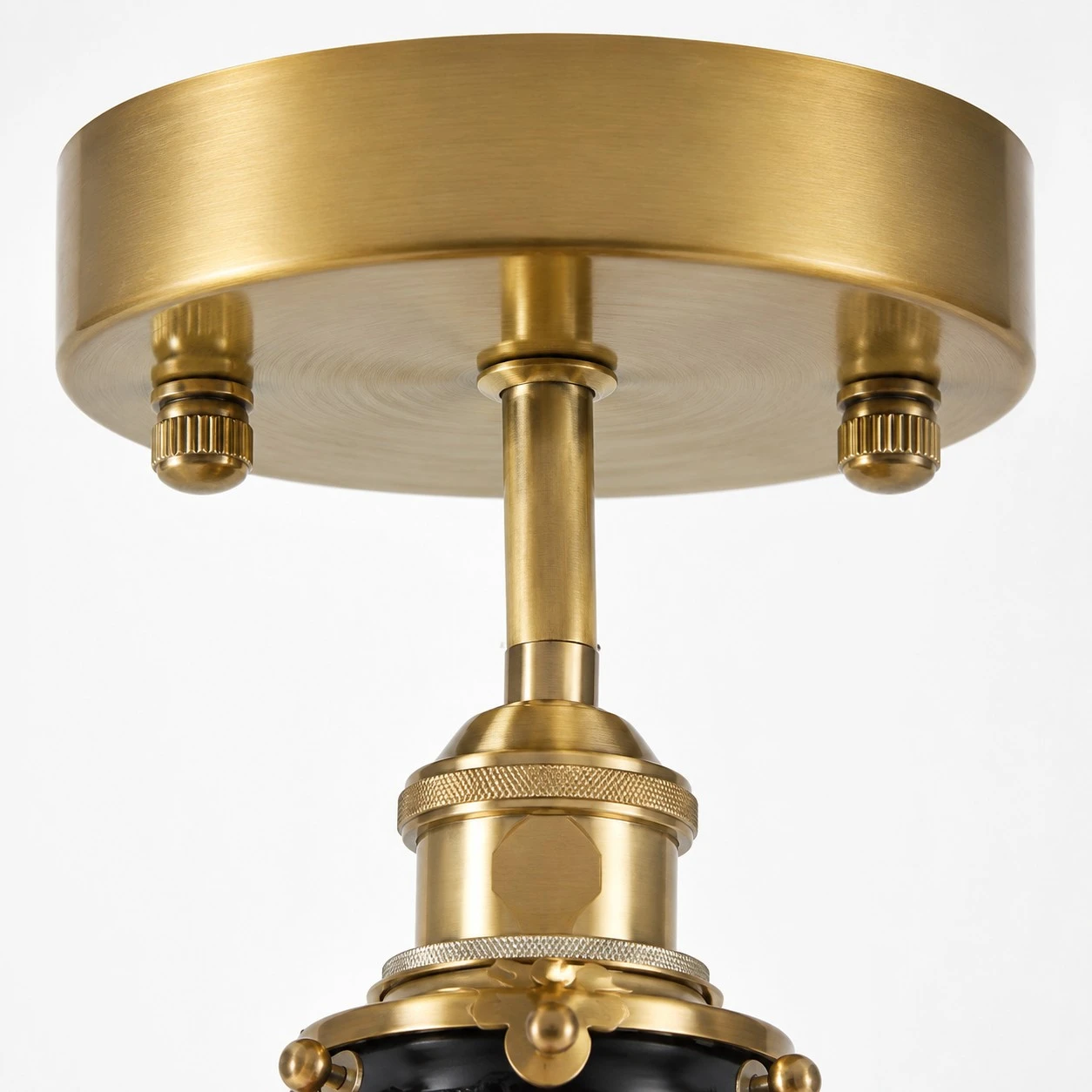 ceiling canopy and brushed brass finish detail