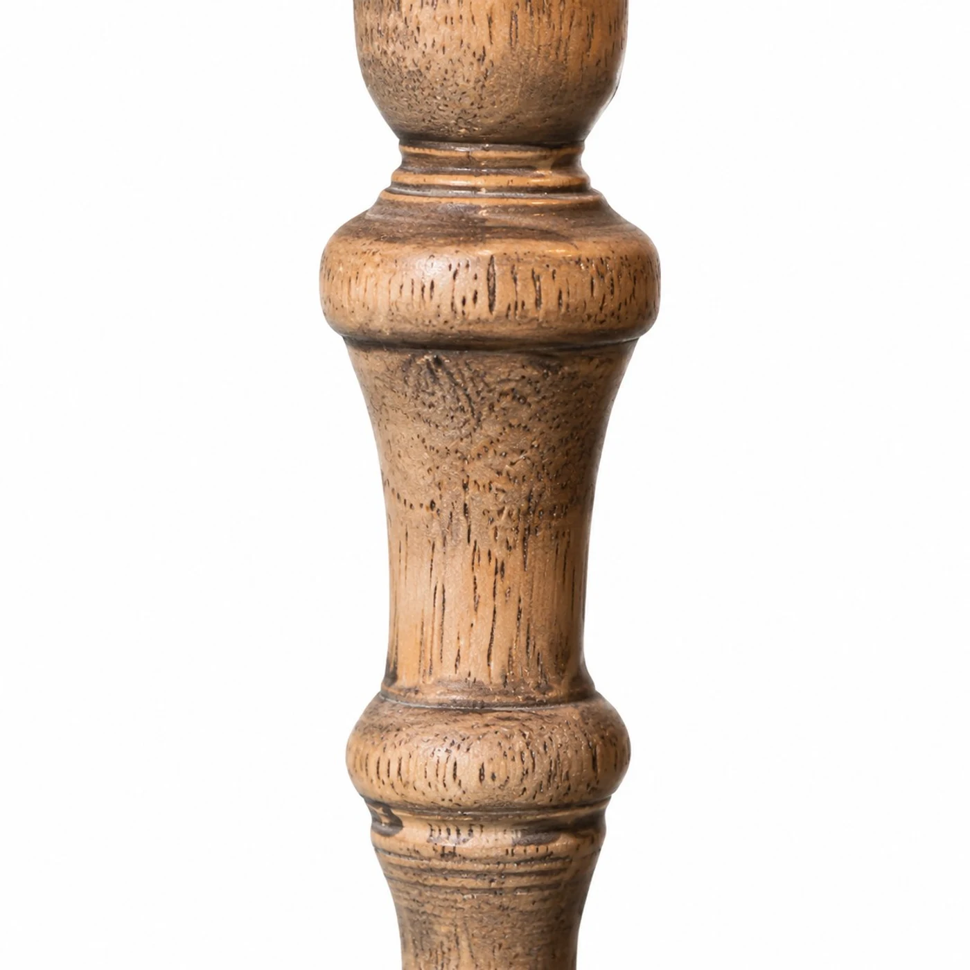 Carved wooden lamp body detail