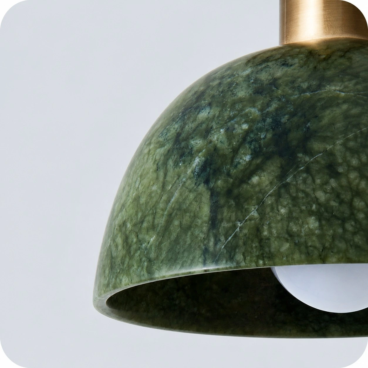 Green jade brass ceiling light detail 01