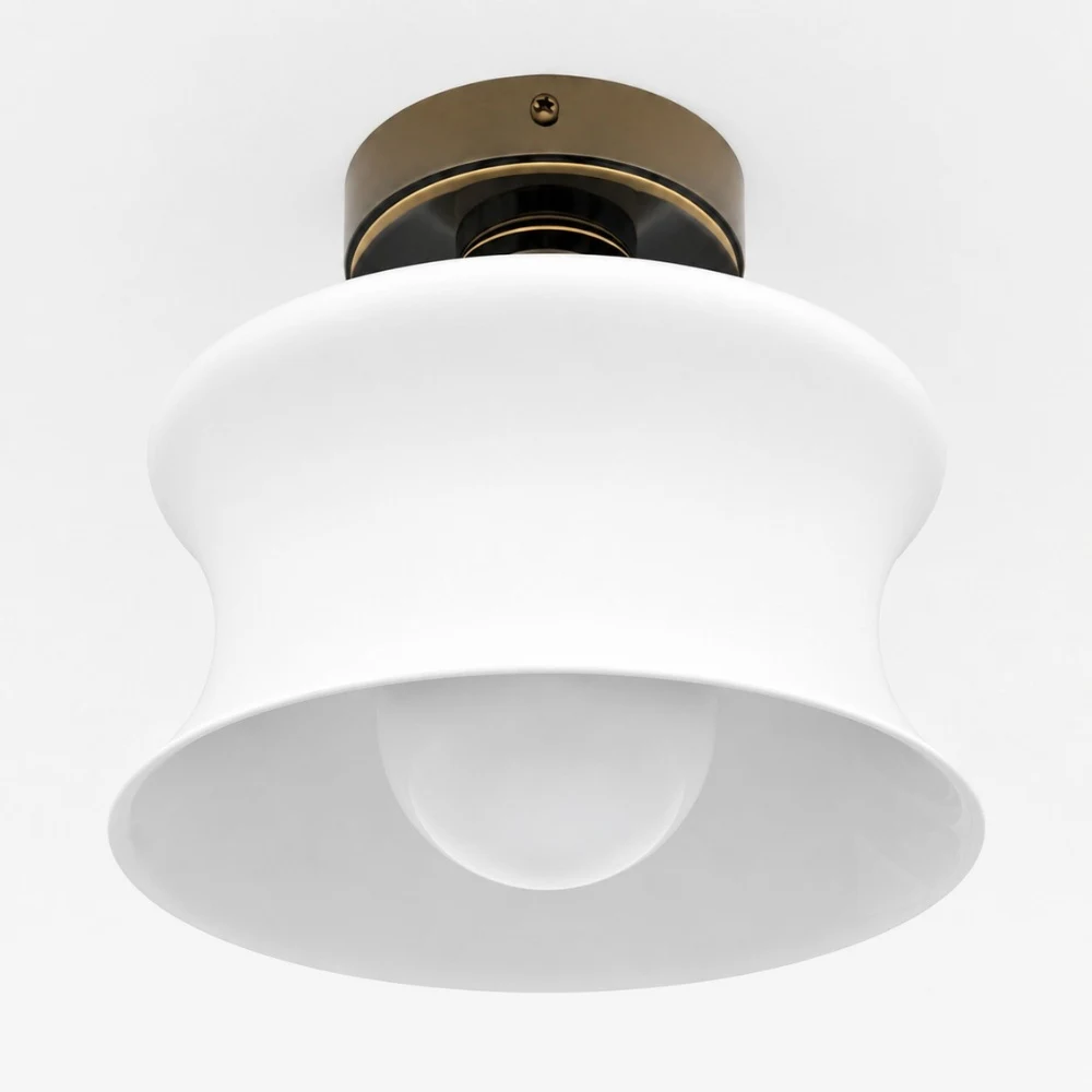 French Bauhaus Glass Flush Mount Ceiling Light, 20 cm