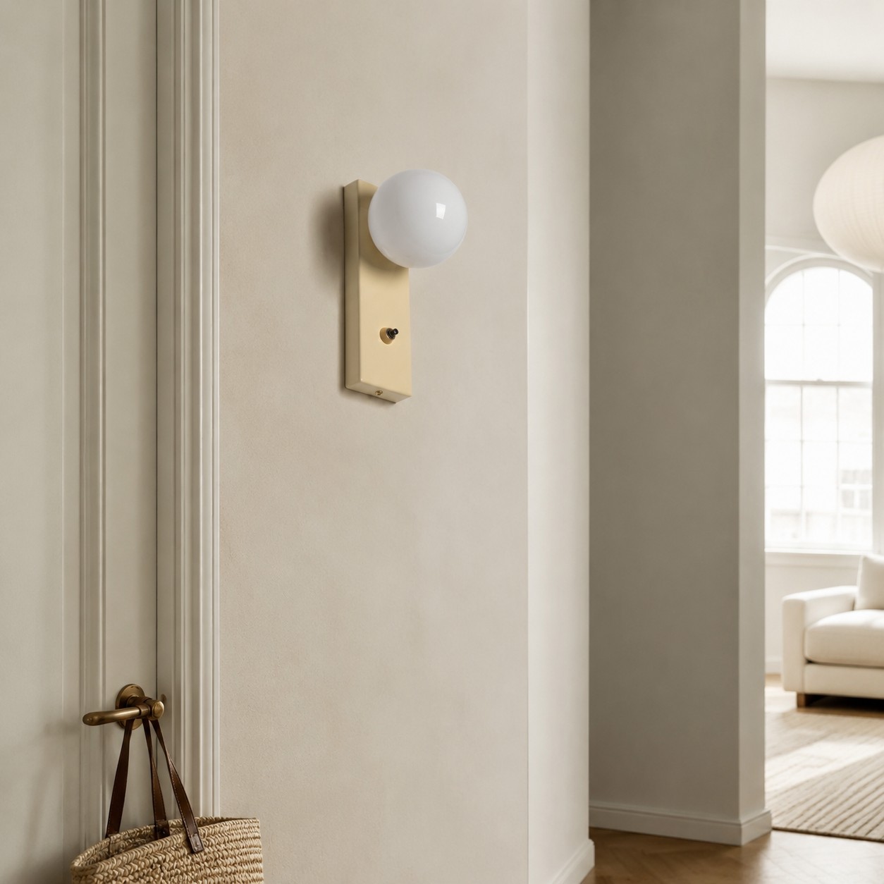 Entryway wall sconce scene