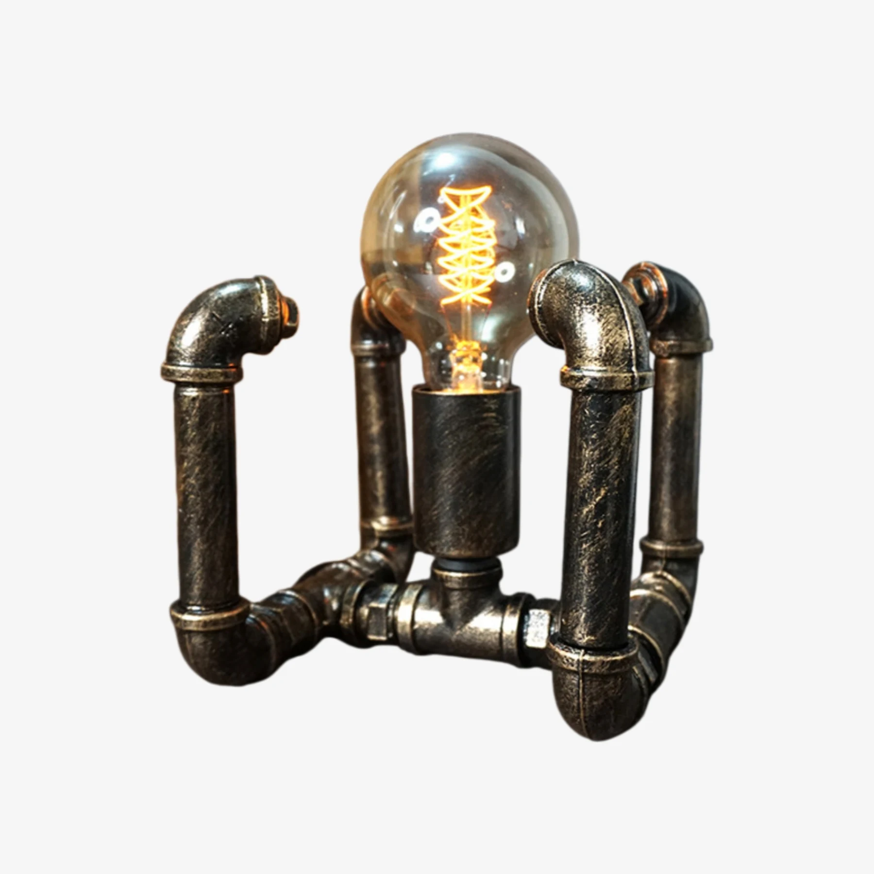 Richie retro industrial pipe table lamp