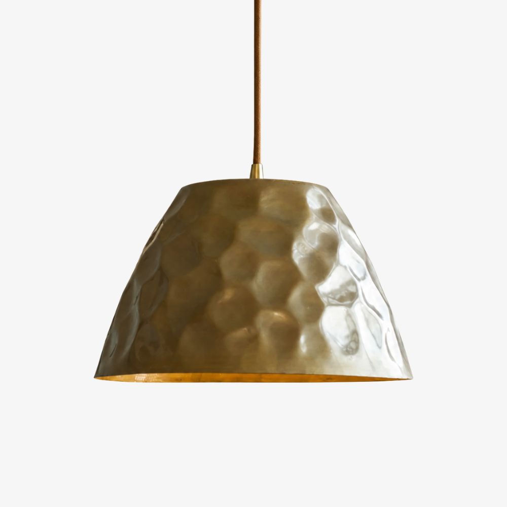 American Metal Lamps hammered brass pendant light in 8.3 inch size