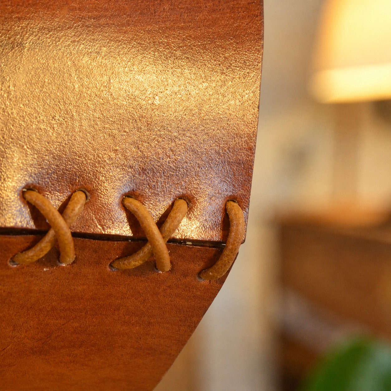 Warm leather texture close-up