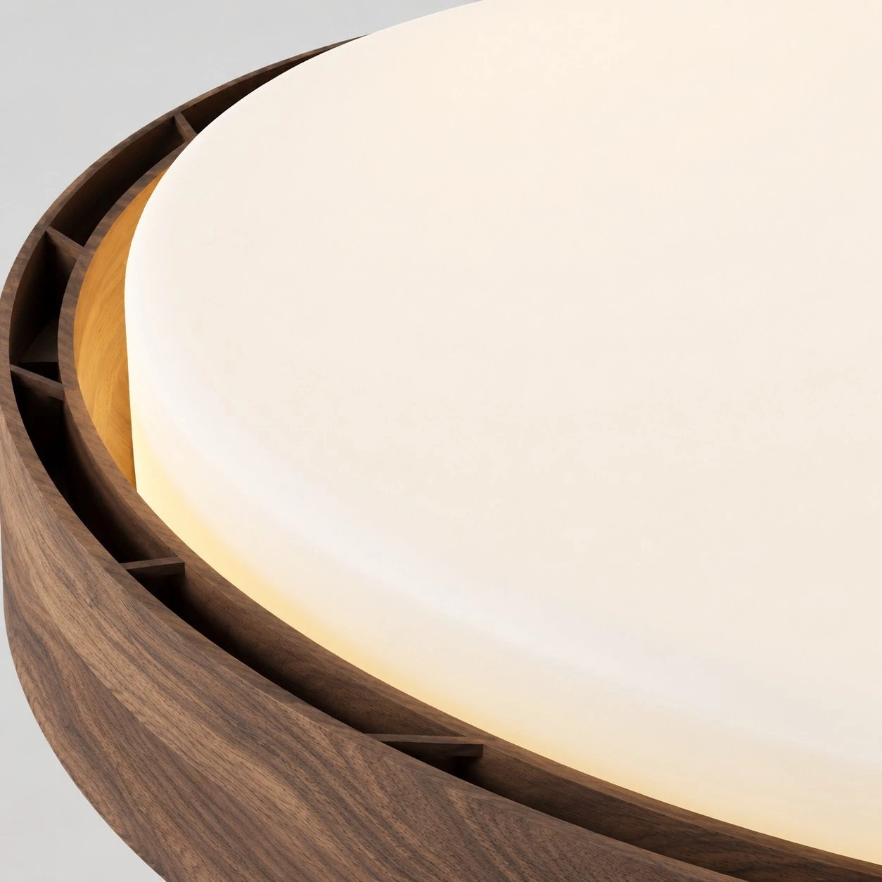 Walnut rim and diffuser detail