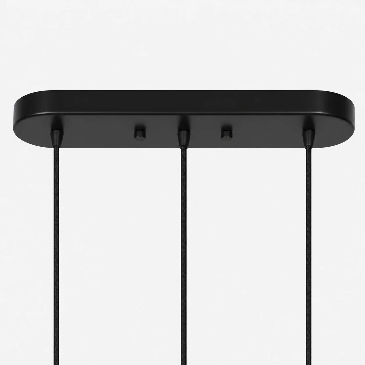 Rectangular ceiling canopy and three suspension line detail