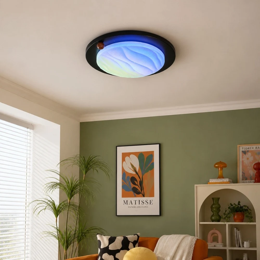 Walnut RGB Dynamic Sky Flush Mount Ceiling Light