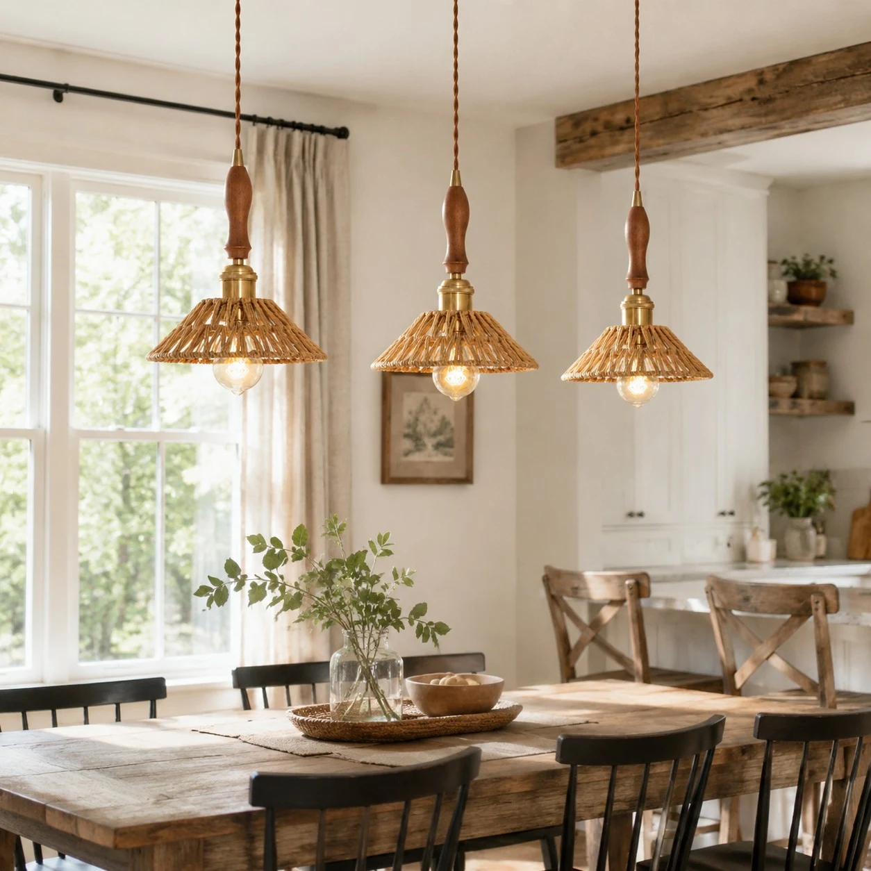 Dining room multi pendant scene
