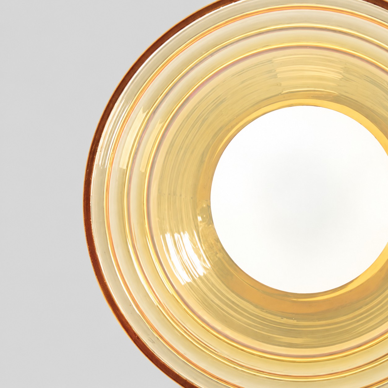 Light Yellow Glass Pendant Light With Chrome Canopy