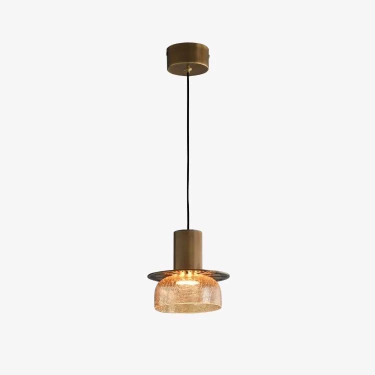 Style A amber brass pendant light