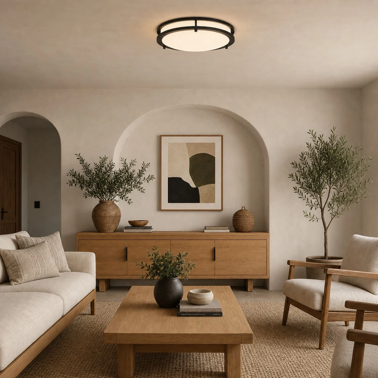 Eye-care LED ceiling light in a study room