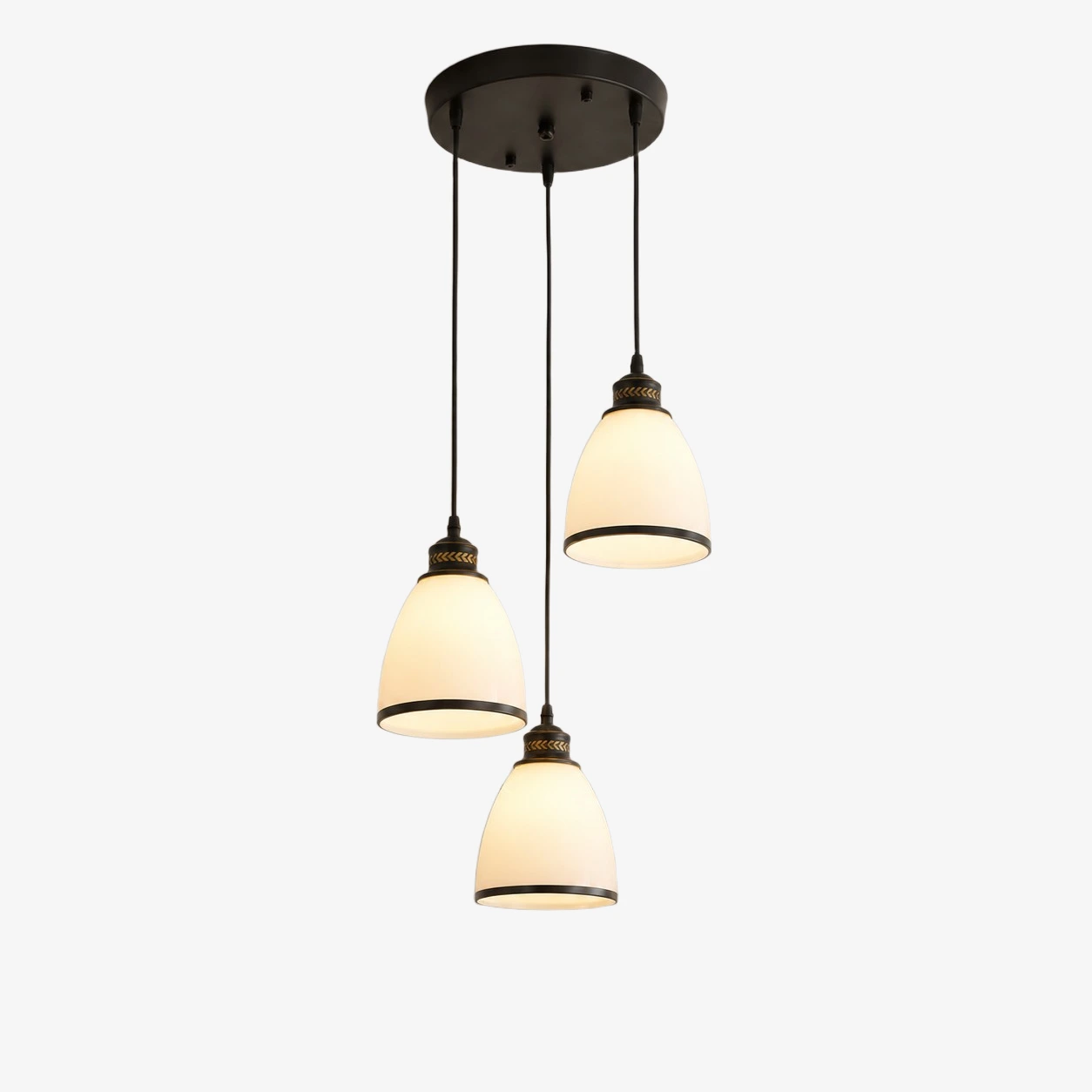 Round canopy three-light pendant SKU