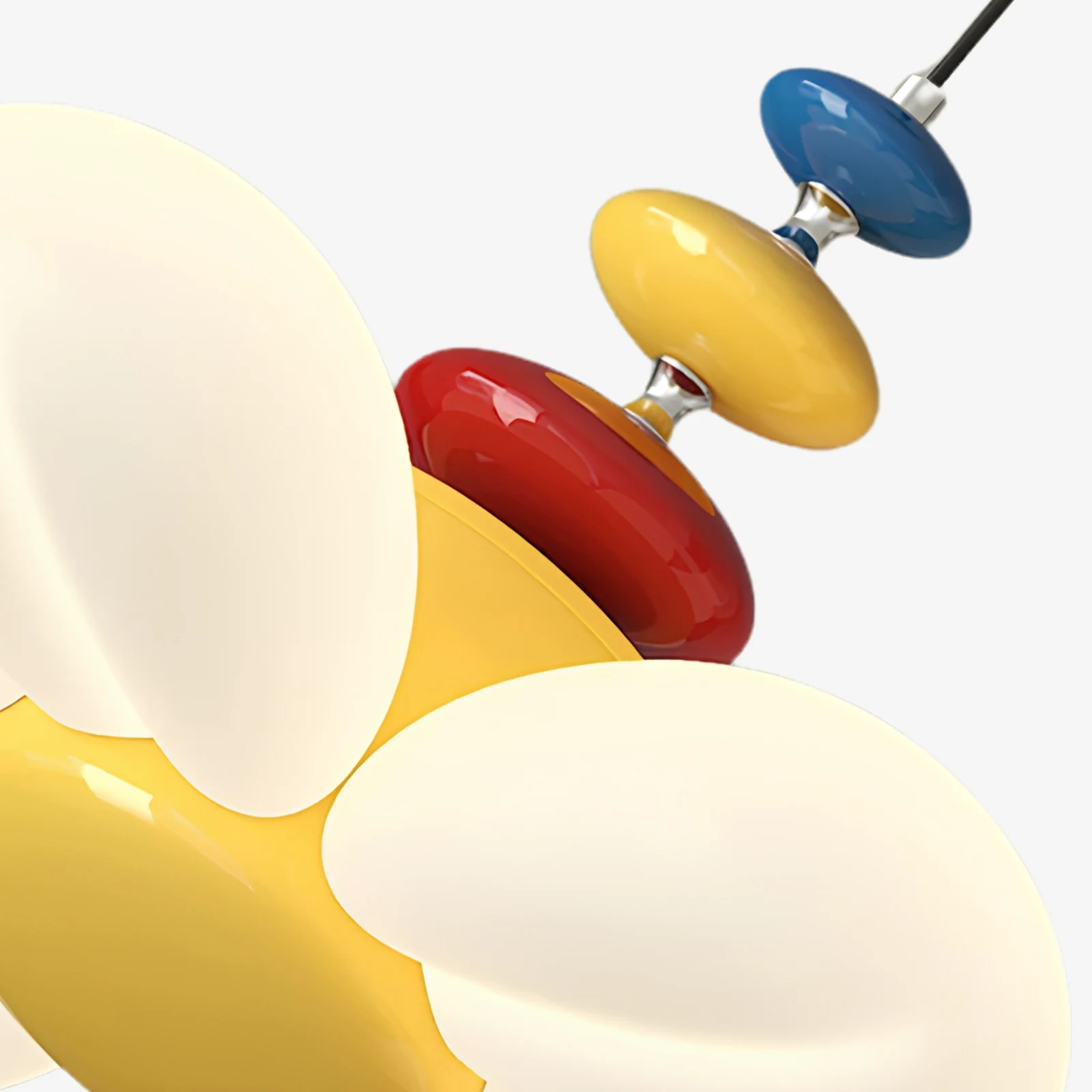 Red yellow and blue stacked accent detail