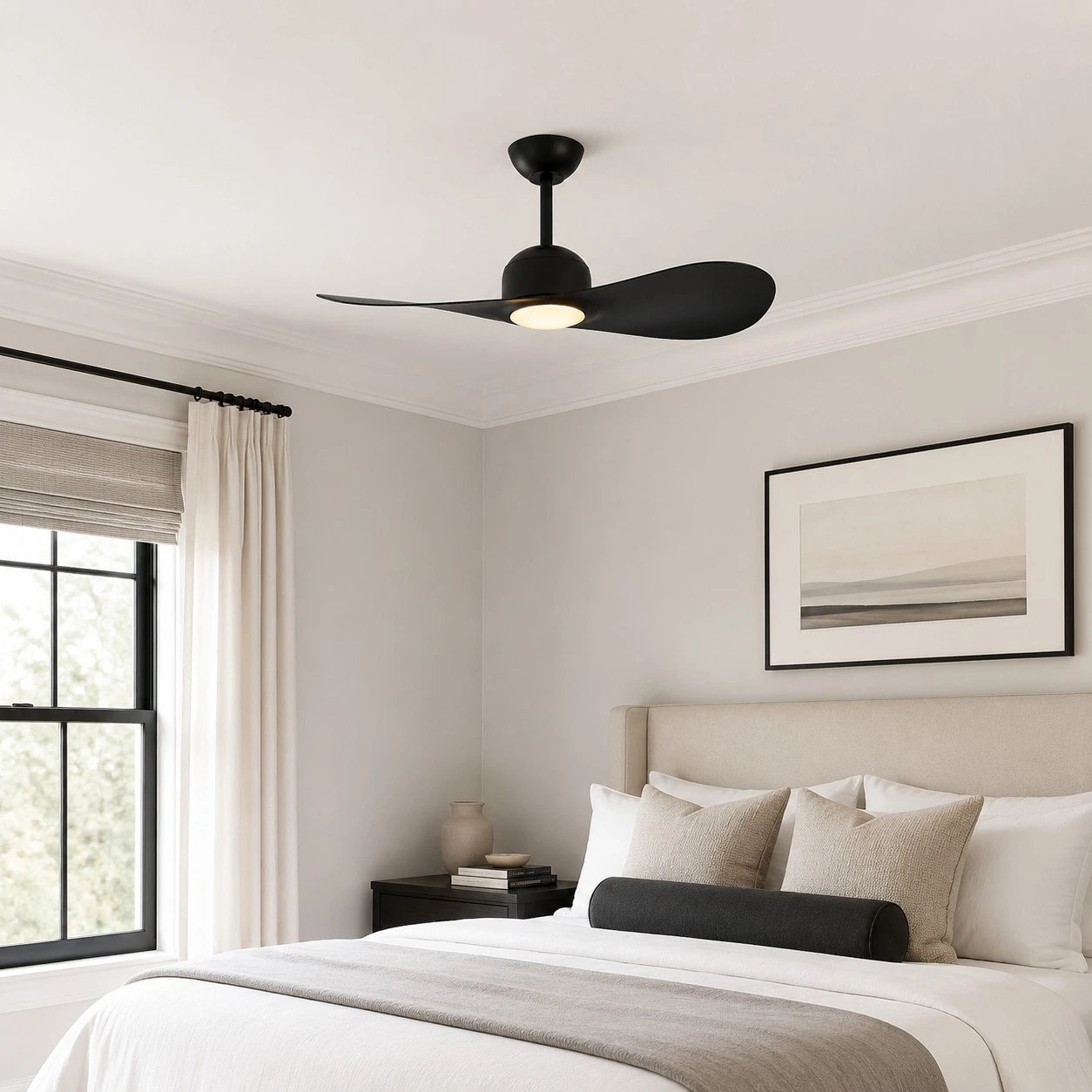 Black finish bedroom scene