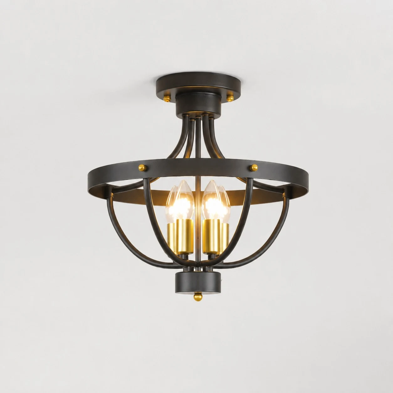black-semi-flush