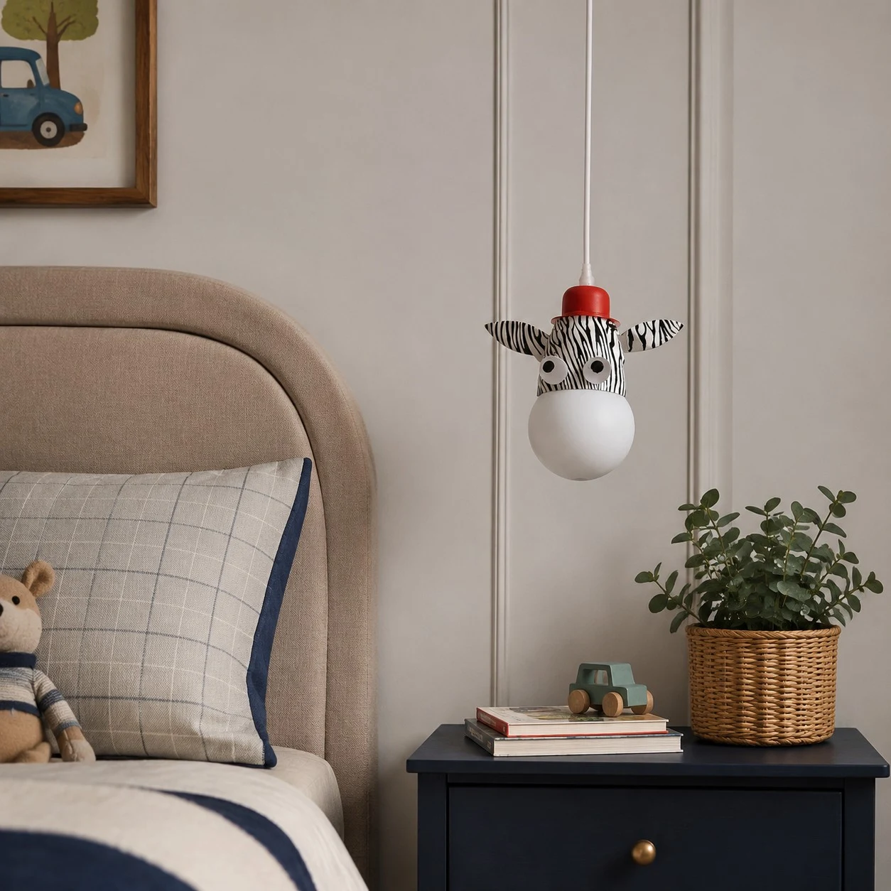 Zebra LED pendant light room view