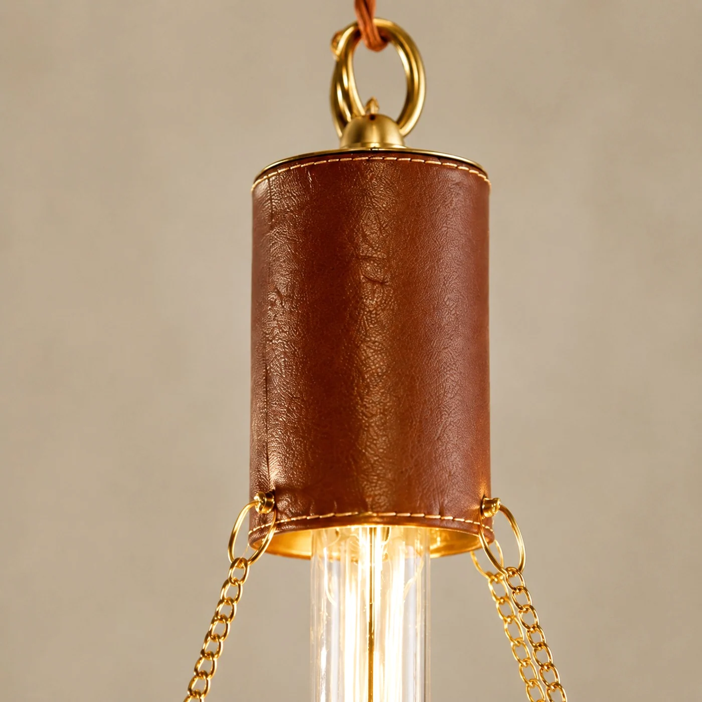 Prismatic French Leather Pendant Light 13
