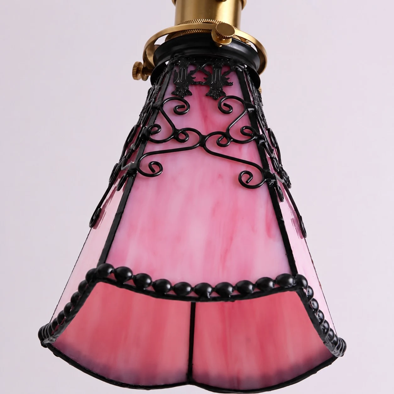 sakura pink stained glass shade detail