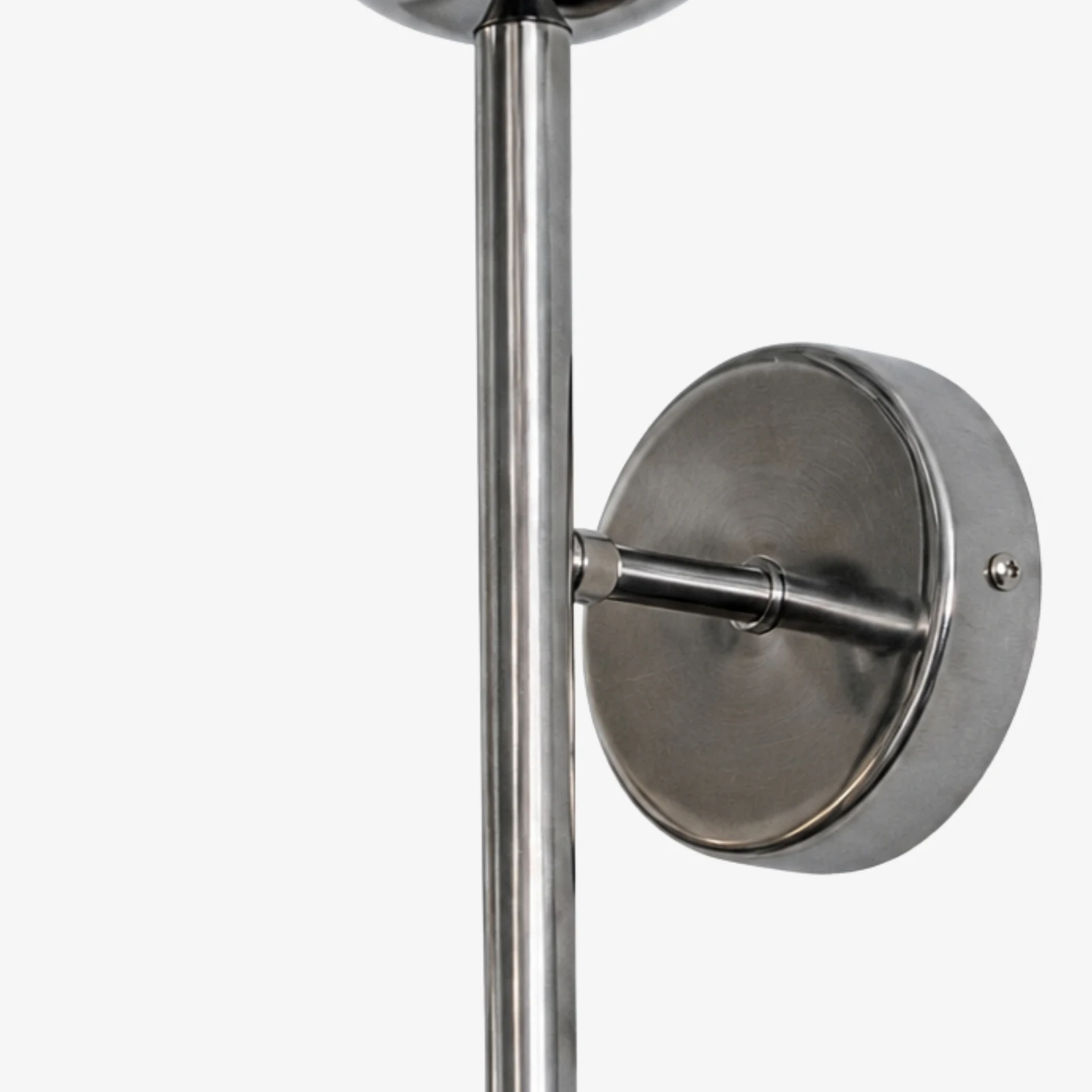 Chrome wall plate and arm detail