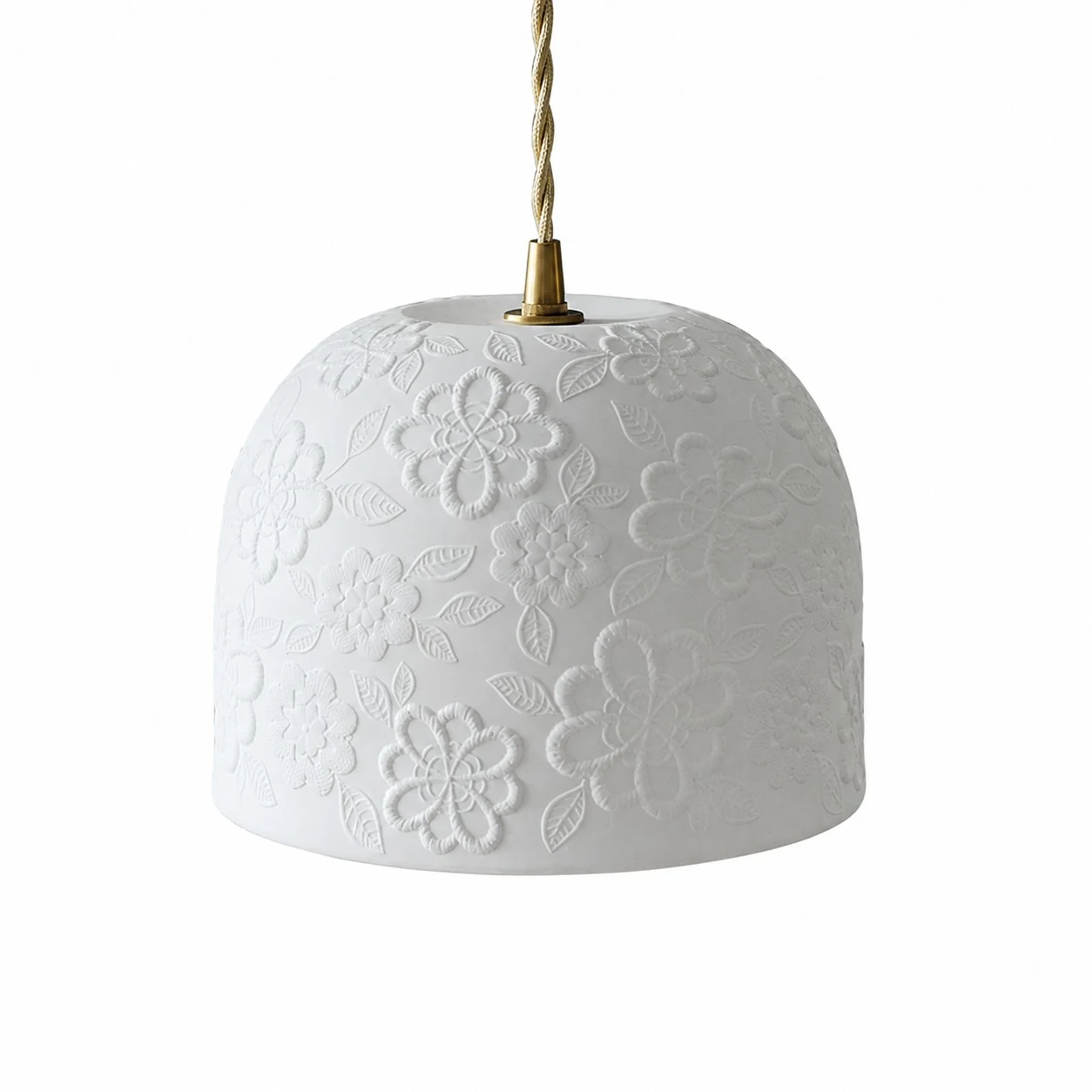 sku bowl floral white brass