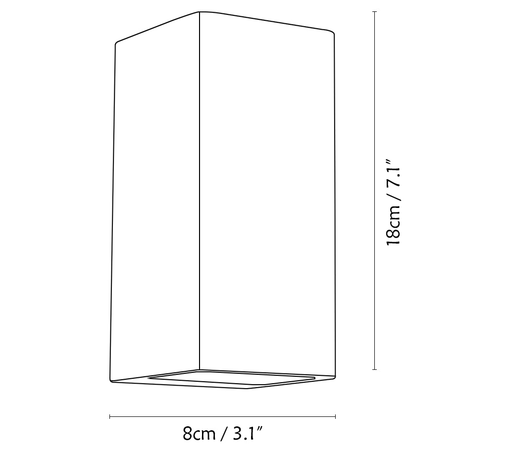 Square Rectangular Travertine Wall Lamp